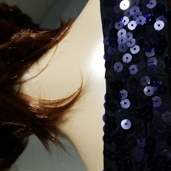 Le Chateau Sequined Keyhole Cut-out Bodycon Dress / Sz XXS / Eggplant Colour - Picture 11 of 17